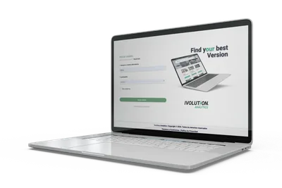 Ivolution Analytics dashboard en laptop
